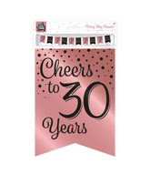 Banner 30 Jaar Roze Zwart 6m